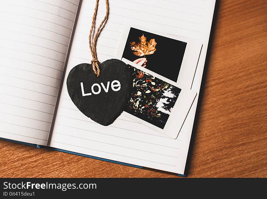 Love Printed Heart Shaped Book Mark