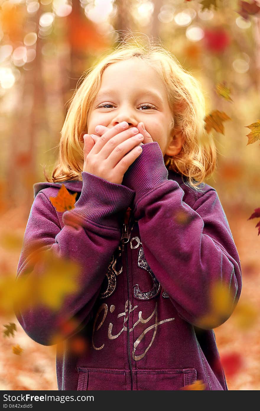 Toddler Wearing Purple Sweatshirt