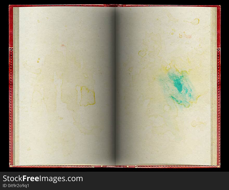 Top view of blank open notebook, book or journal, grunge background. Top view of blank open notebook, book or journal, grunge background.