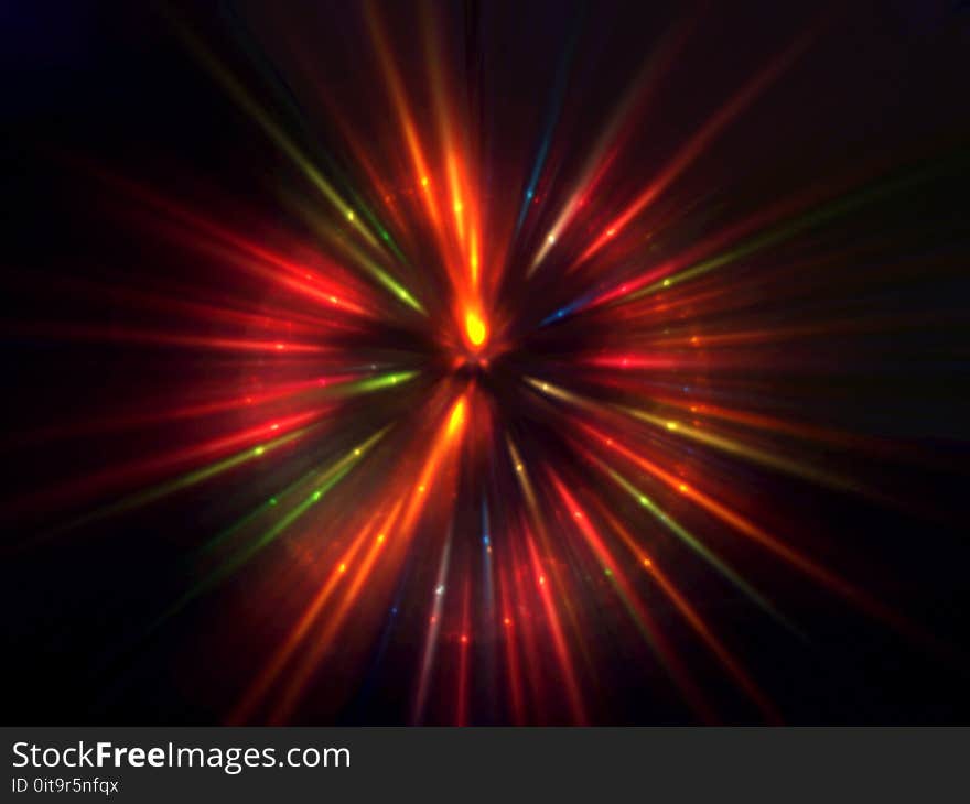 Colorful light ball glowing on black background. Colorful light ball glowing on black background.