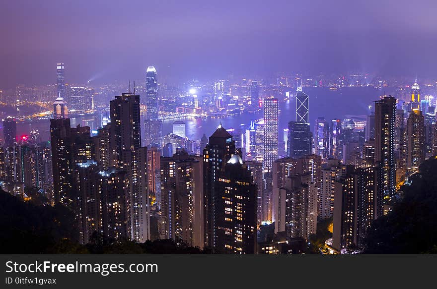 Scenic View of City During Nighttime