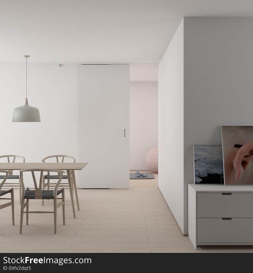 Person Taking Photo of Gray Pendant Lamp over Brown Wooden Dining Table Indoor