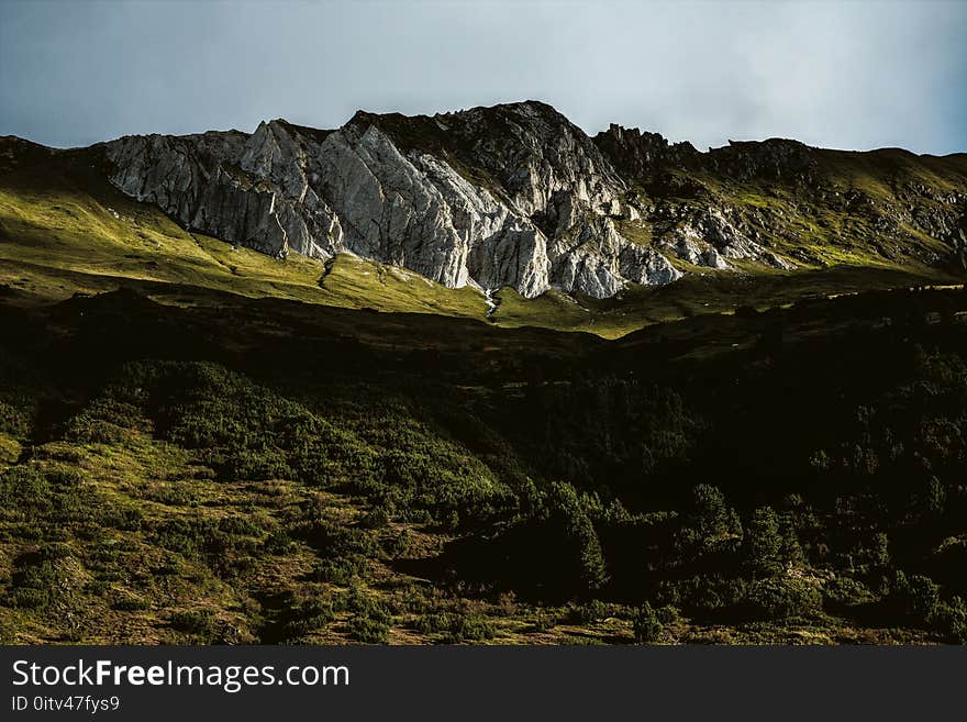 Low Light Photo of Mountain