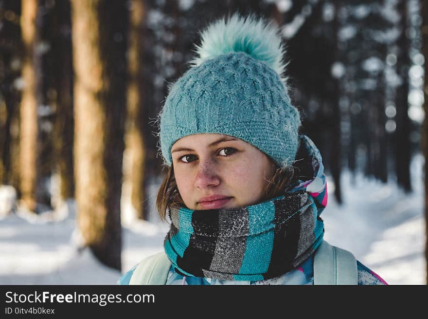 Woman Wearing Blur Sweater Set