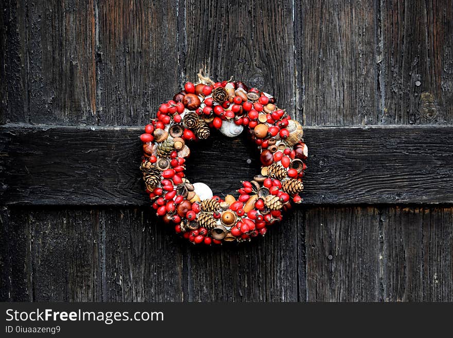 Red and Brown Fruits Wreath