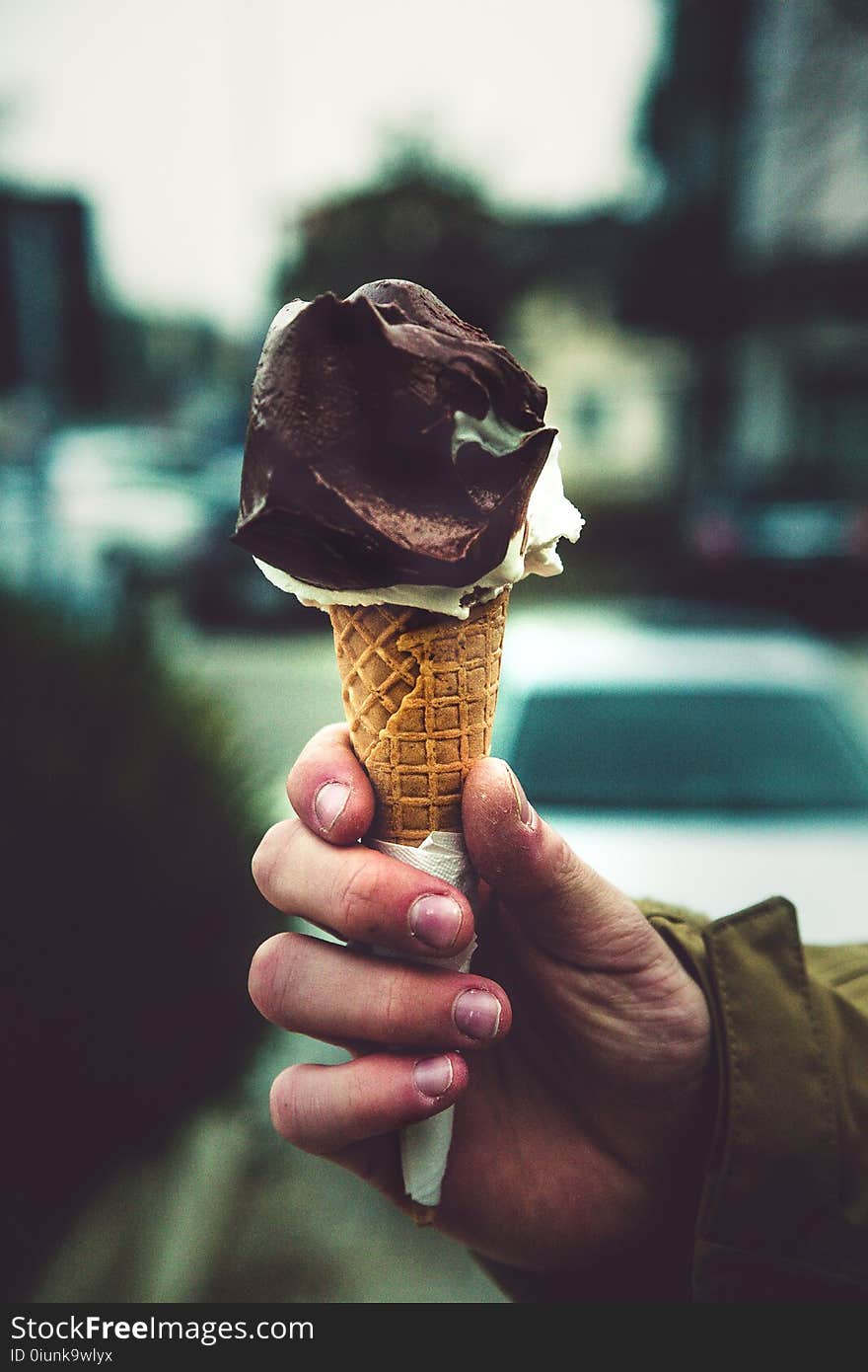 Chocolate Ice Cream on Cone