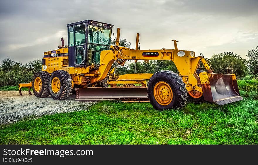 Construction Equipment, Yellow, Vehicle, Transport