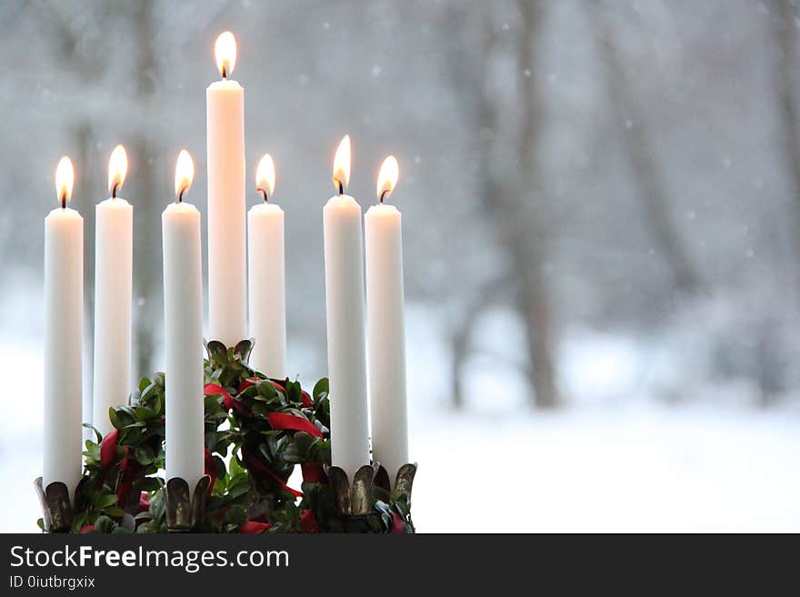 Candle, Decor, Wax, Christmas Decoration