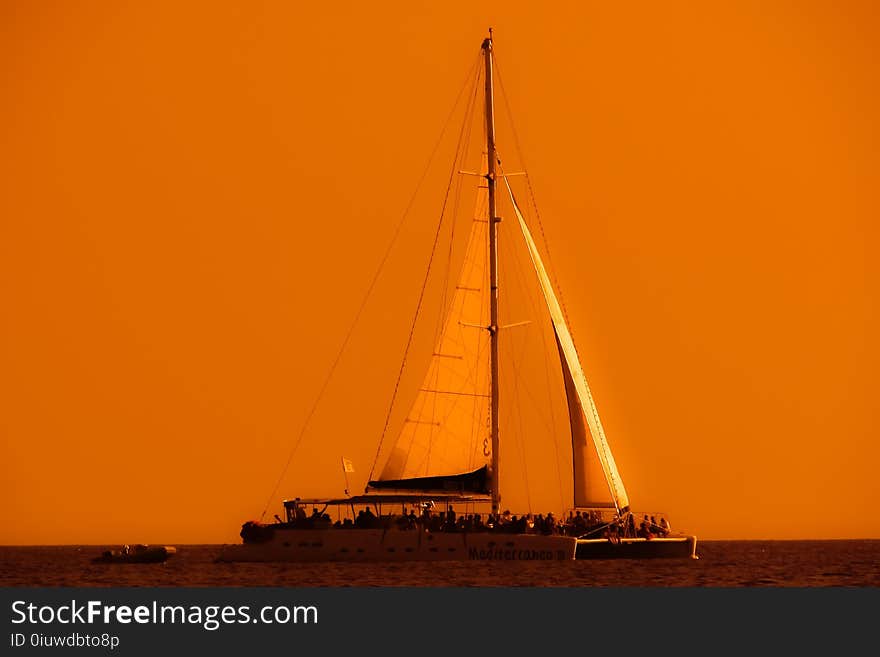 Calm, Sailboat, Sail, Water Transportation