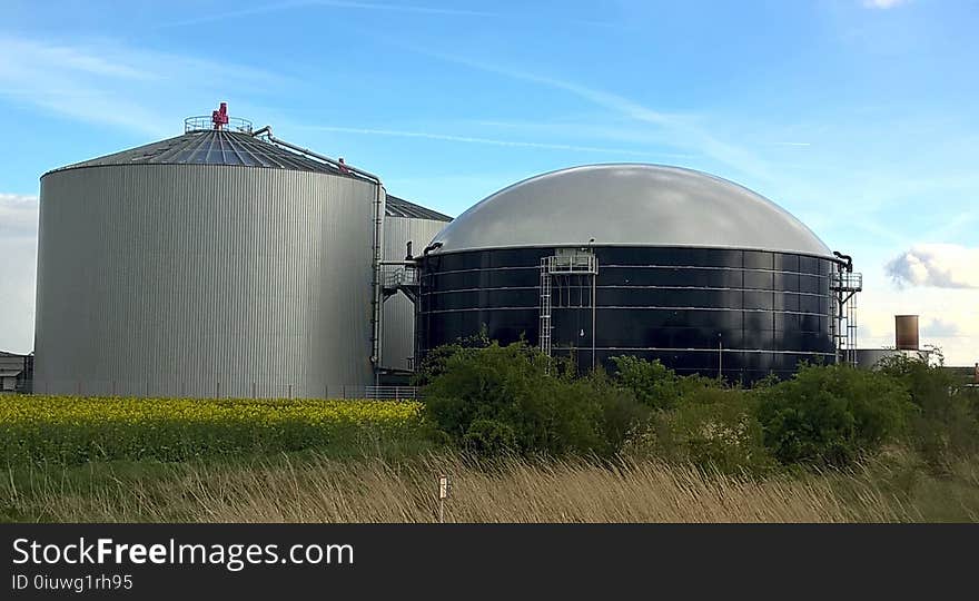 Building, Silo, Storage Tank, Sky