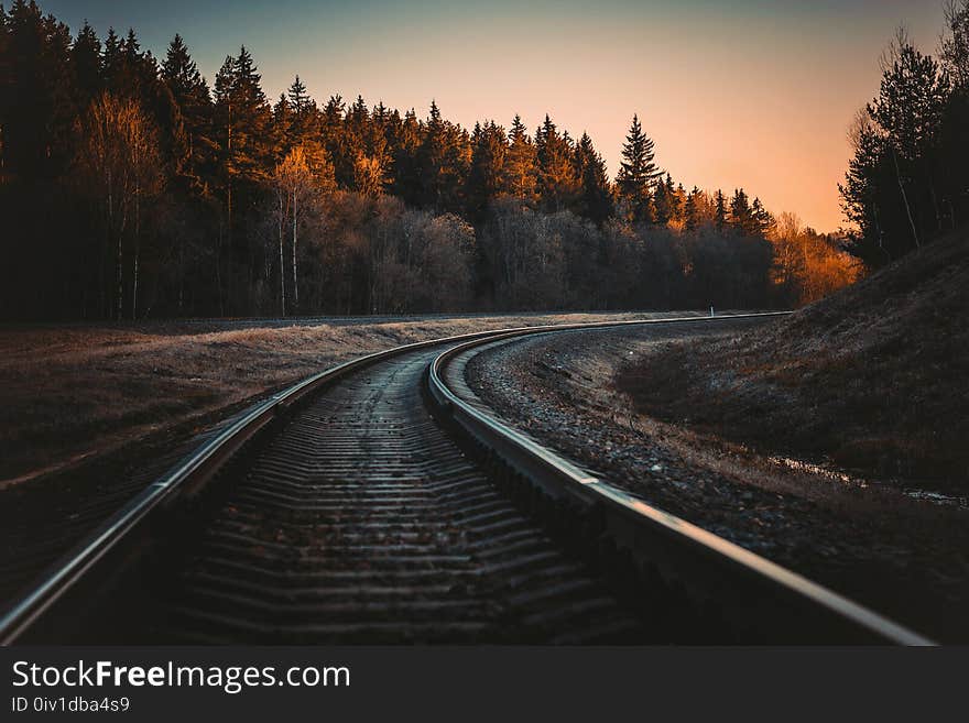 Train Rail during Golden Hour