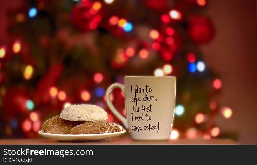 Pastry Beside Ceramic Mug in Focus Shallow Photography