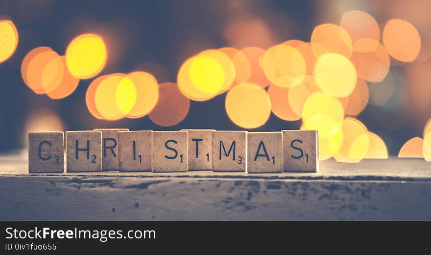 Christmas Scrabbles Bokeh Photography