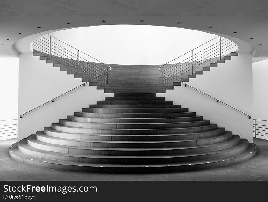 Black And White, Stairs, Architecture, Monochrome Photography