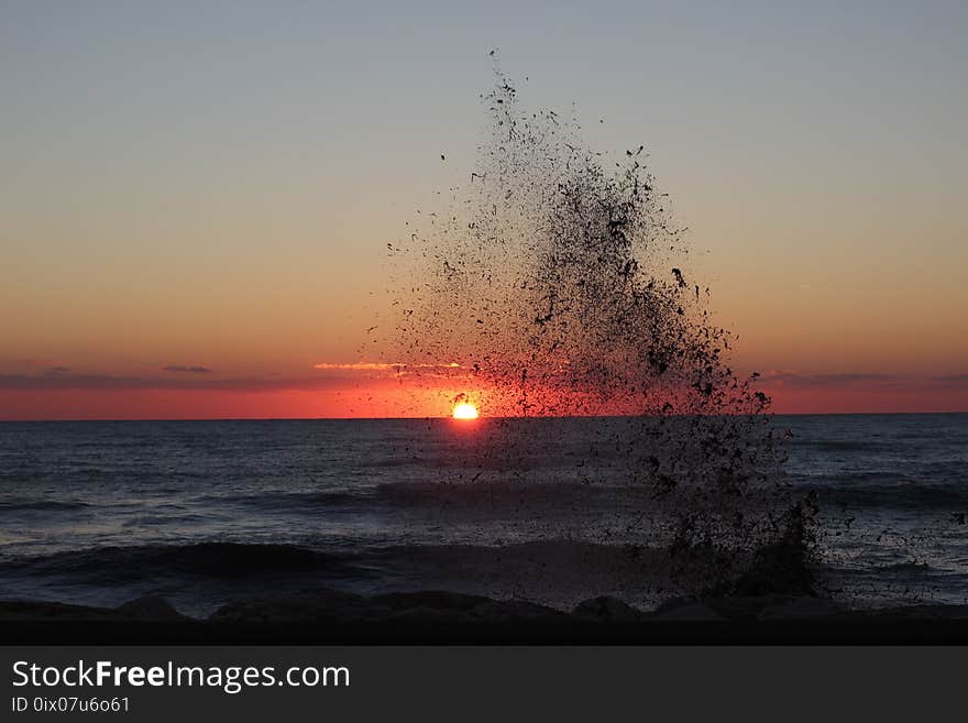 Sea, Body Of Water, Horizon, Sunset