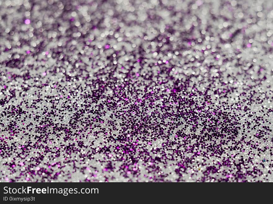 Decorative glitter silver and purple as abstract background. Decorative glitter silver and purple as abstract background