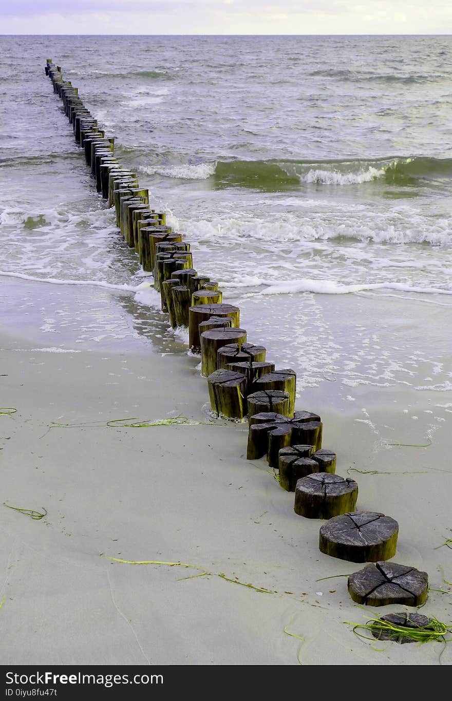 Water, Sea, Shore, Breakwater