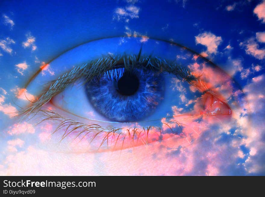 Sky, Blue, Eye, Close Up