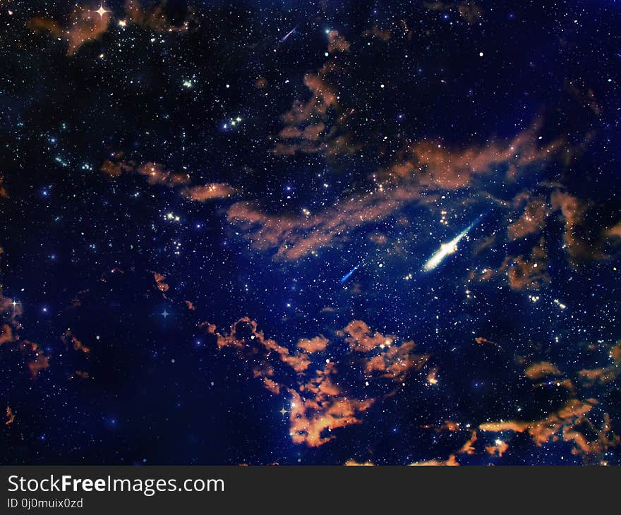 Fantasy space themed background with colorful stars and clouds. Fantasy space themed background with colorful stars and clouds.