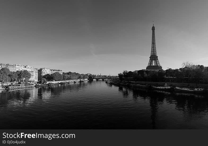 Sky, Black And White, Reflection, Landmark