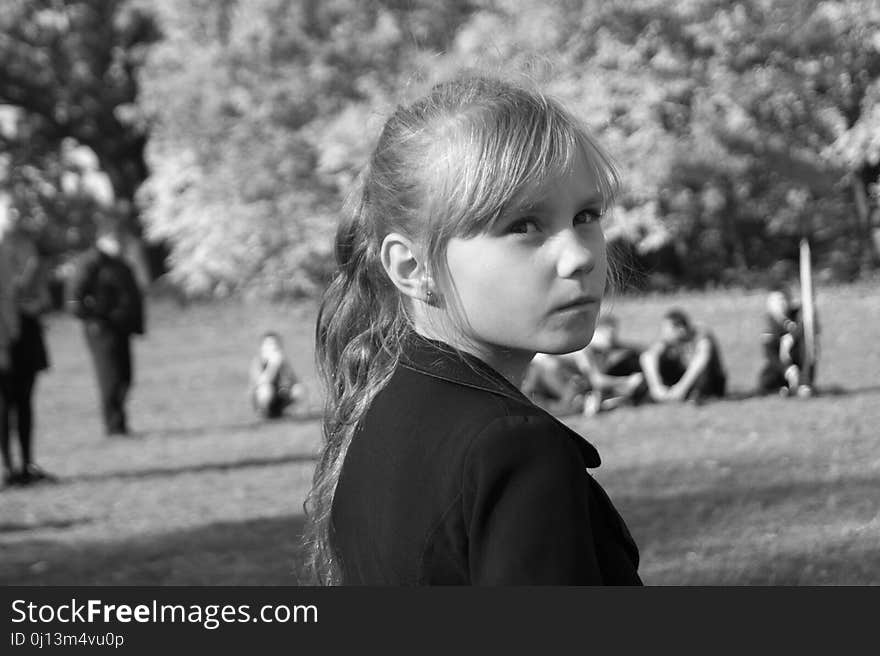 Photograph, Black, Child, Black And White