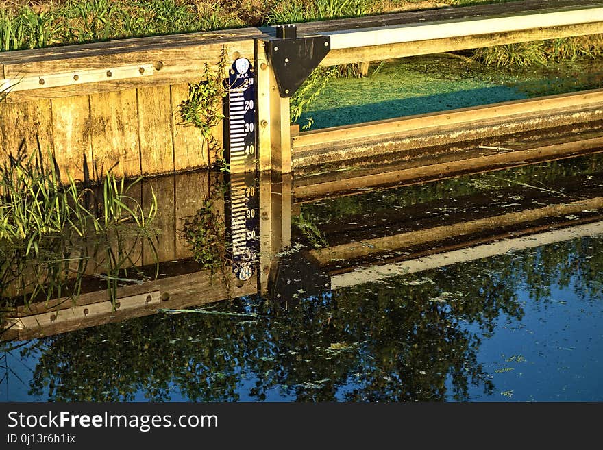 Reflection, Water, Waterway, Wood