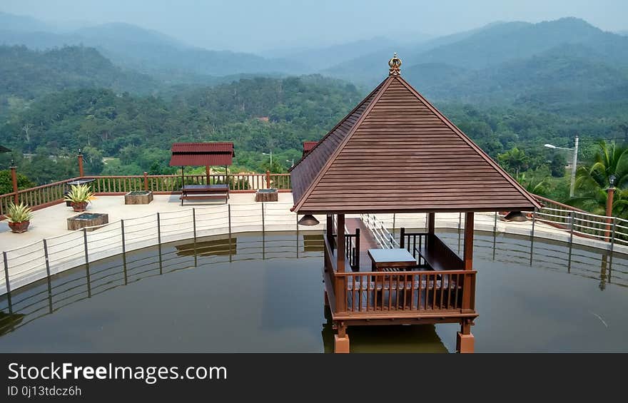 Chinese Architecture, Leisure, Reservoir, Tree