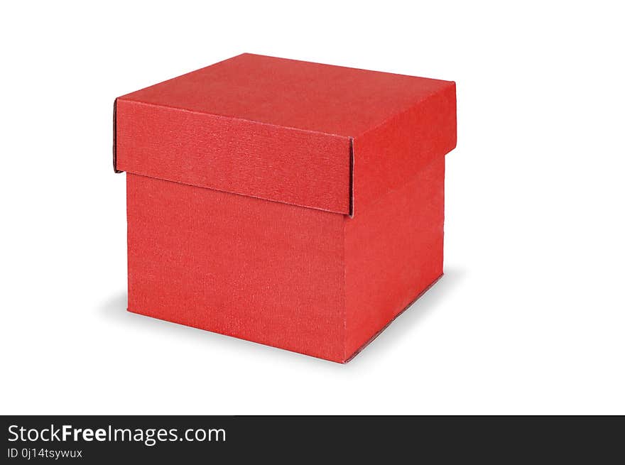 Red Gift Box Isolated On White Background