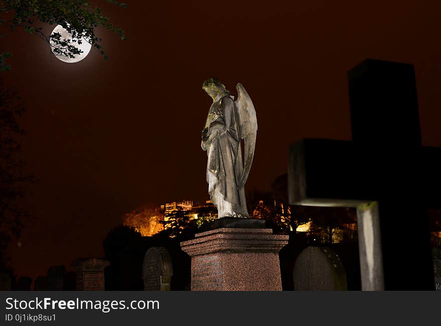 Night, Statue, Phenomenon, Monument