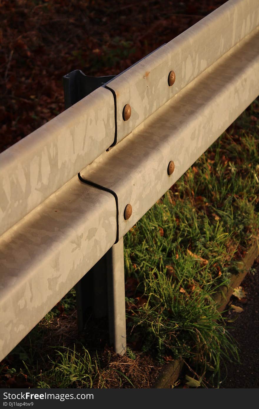 Wood, Guard Rail, Grass, Angle