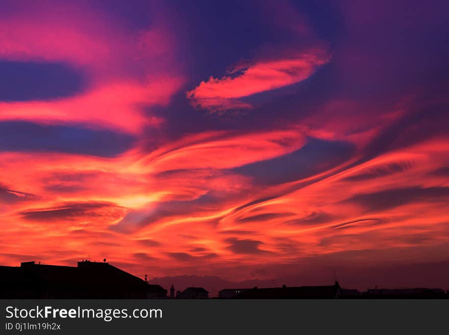 Sky, Red Sky At Morning, Afterglow, Atmosphere