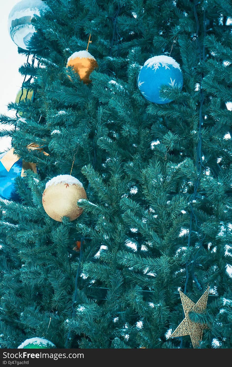 Decorated Christmas Tree Retro