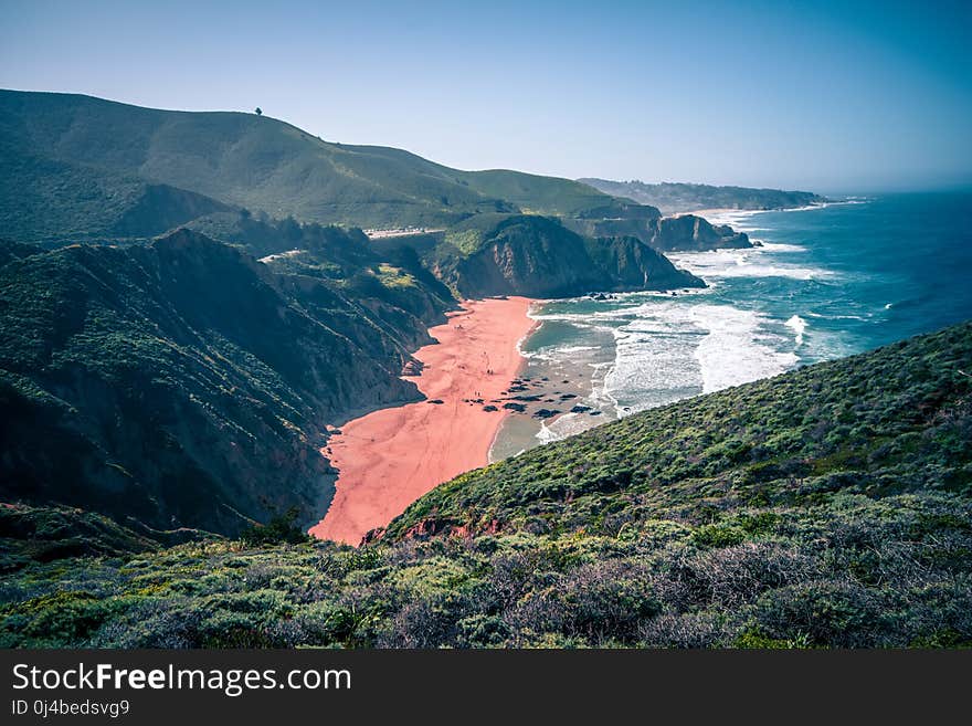 Gray whale cove beach and devils slide park in california