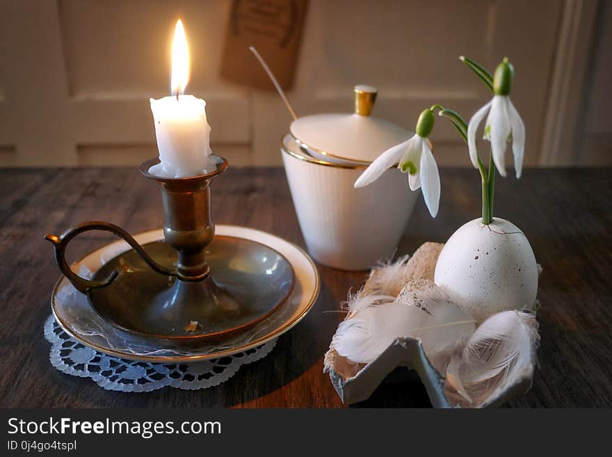 Still Life, Still Life Photography, Candle, Tableware