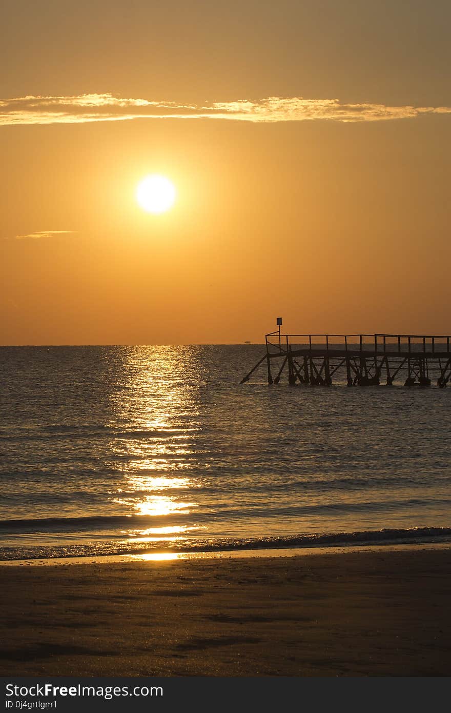 Sea, Horizon, Sunset, Body Of Water