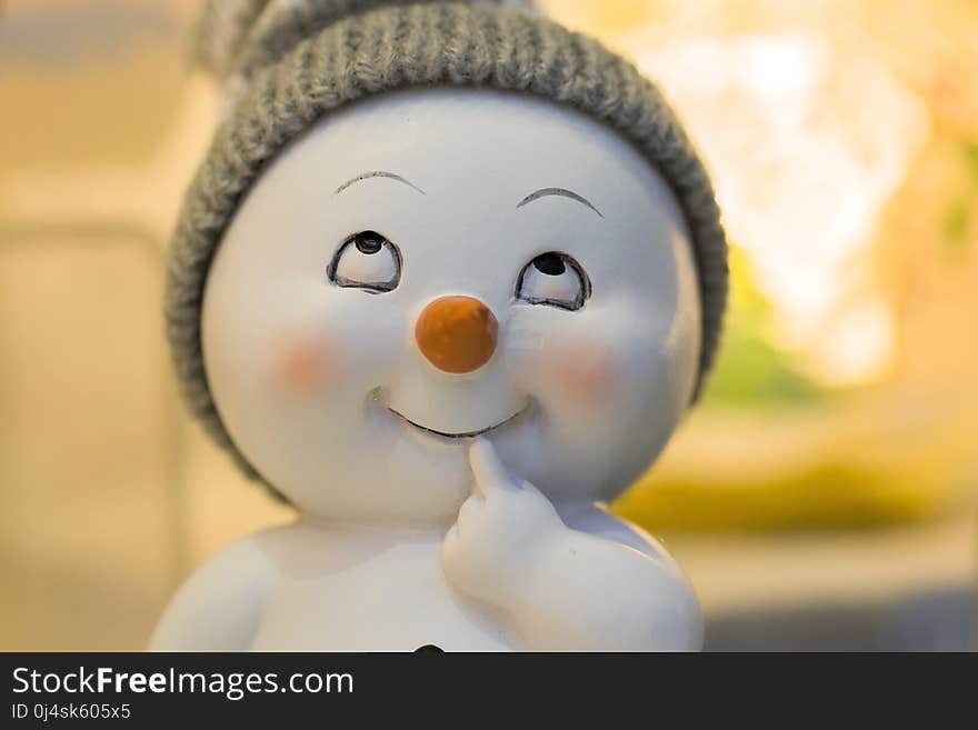 Nose, Close Up, Snowman, Figurine