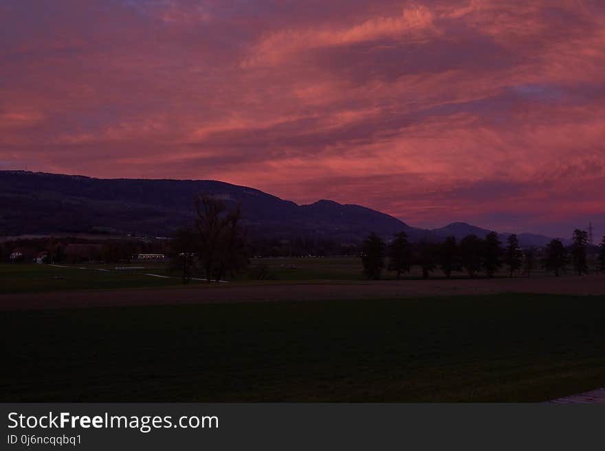 Sky, Afterglow, Dawn, Red Sky At Morning