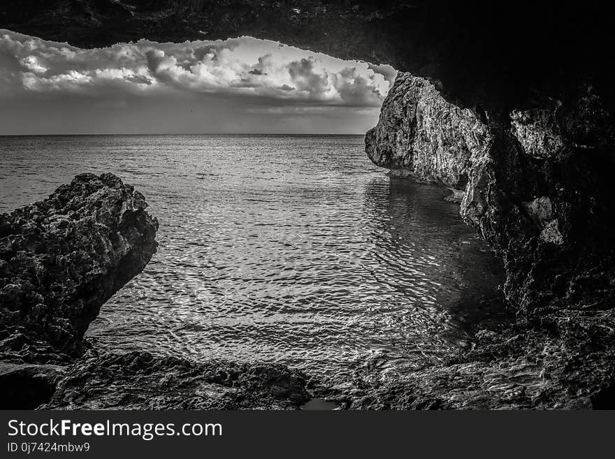 Black And White, Sky, Monochrome Photography, Sea