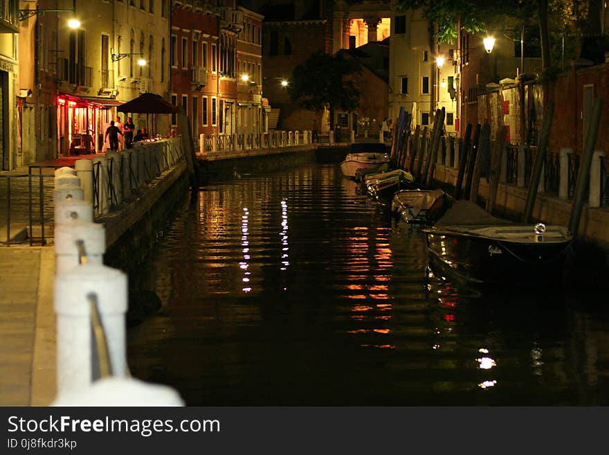 Reflection, Waterway, Water, Night