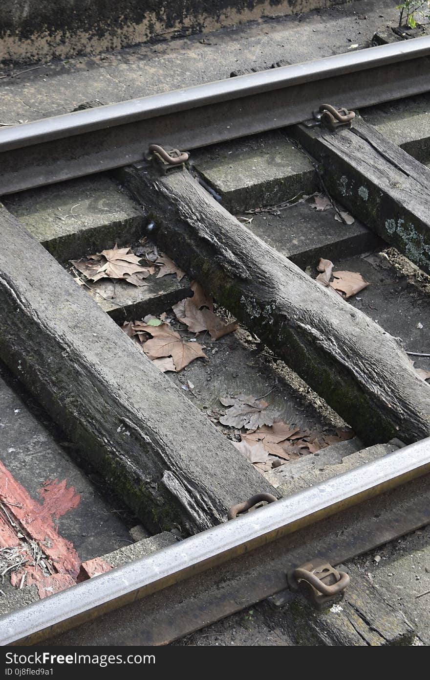 Track, Wood, Metal, Rail Transport