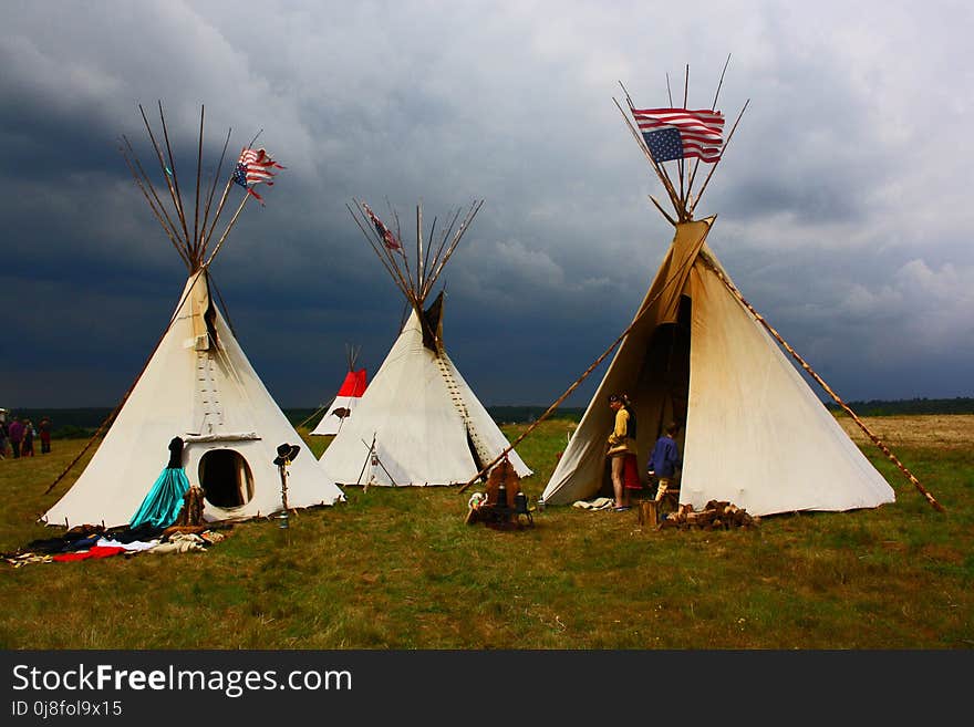 Tent, Sky, Wind, Grass