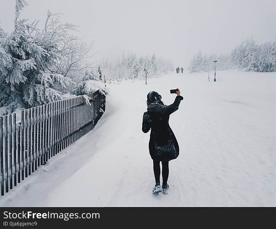 Woman in Snow Field