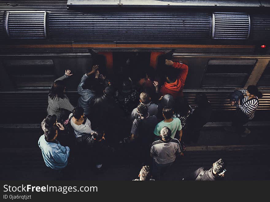 People Gathering Near Train