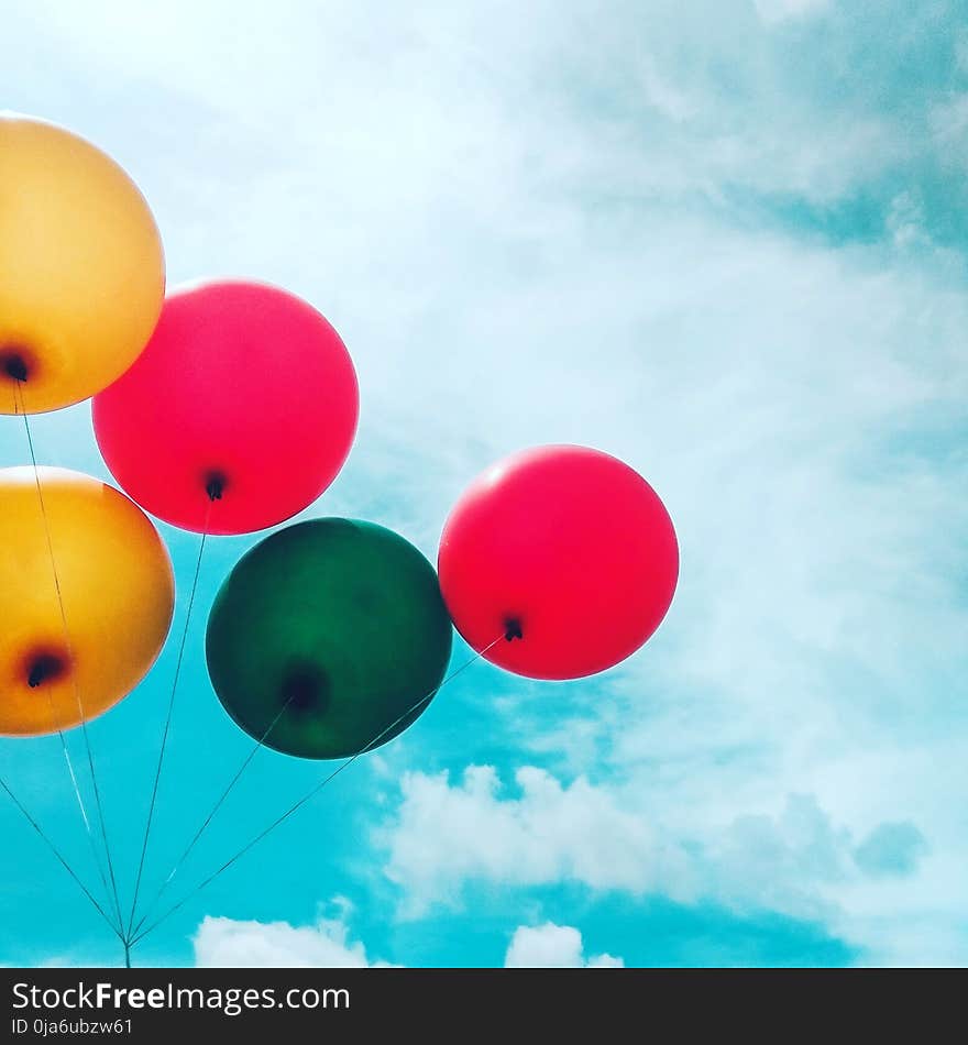 Five Assorted Balloons