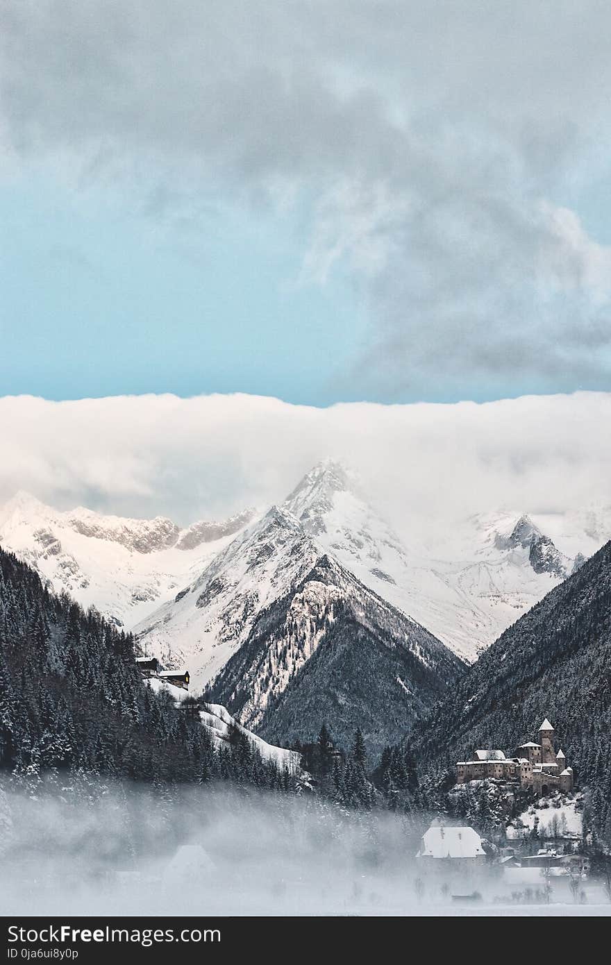 Structural Shot of Snowy Mountain