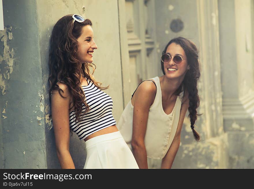 Two Women With White Sunglasses