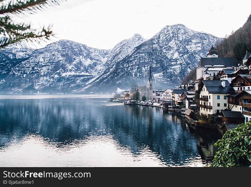 View of Lake and Snowy Mountains