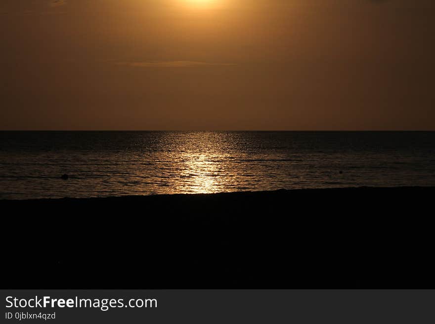 Horizon, Sea, Sunset, Sky