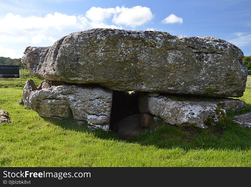 Rock, Archaeological Site, Bedrock, Grass