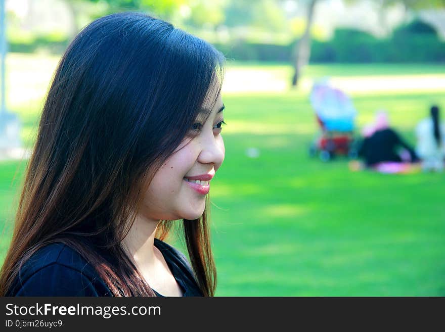 Green, Facial Expression, Grass, Girl